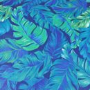 Lining fabric, 50 x 80 cm - blue-green monstera