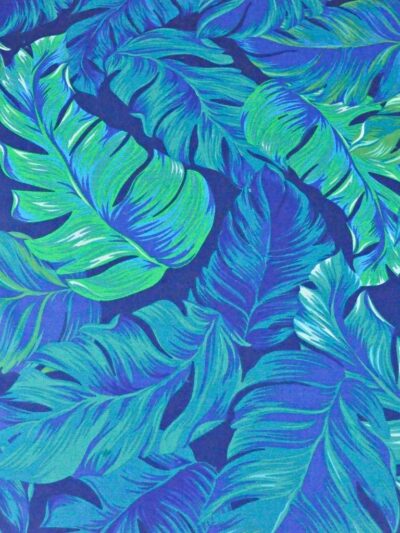 Lining fabric, 50 x 80 cm - blue-green monstera