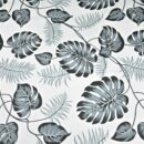 Fabric, lining material 50 x 80 cm - monstera white-gray