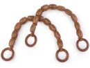 Mocha Wooden Bead Bag Handles - 2 pcs
