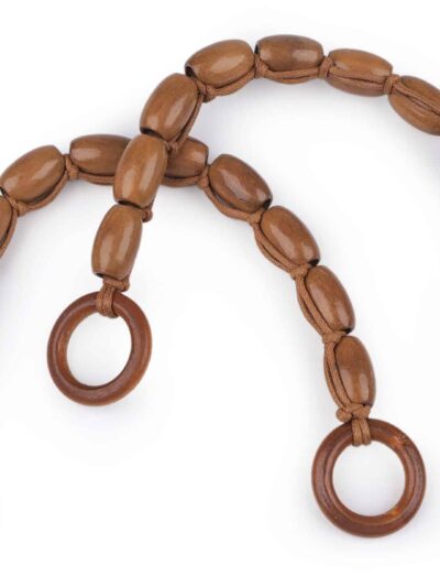 Mocha Wooden Bead Bag Handles - 2 pcs