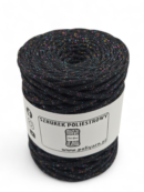Sznurek poliestrowy płaski 5 mm GLITTER - NOC KAIRU - czarny
