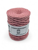 Flat polyester cord 5 mm GLITTER - candy pink + gold