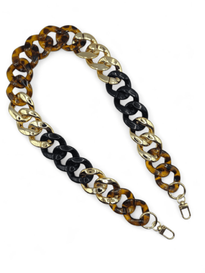 Acrylic Handbag Chain Handle, 65 cm - Gold-Brown-Black