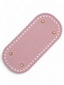Oval eco leather bag base/bottom 10x22 cm - candy pink