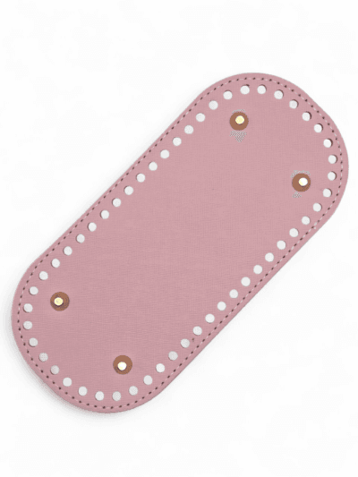 Oval eco leather bag base/bottom 10x22 cm - candy pink