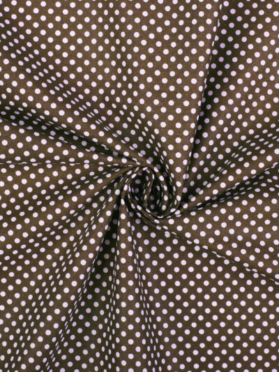 COCO bag lining - white polka dots on brown background