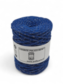 Sznurek poliestrowy płaski 5 mm GLITTER - chabrowy + złoto