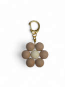 Flower Keychain - Mocha - Gold