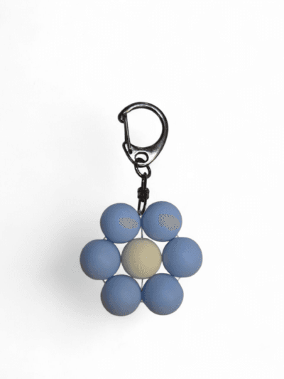 Flower Keychain - Blue - Black
