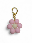 Flower Keychain - Powder Pink - Gold