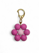 Flower Keychain - Fuchsia - Gold