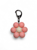 Flower Keychain - Coral - Black