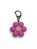 Fuchsia flower keychain - antique brass