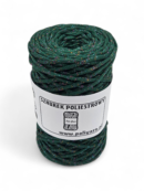 Sznurek poliestrowy płaski 3 mm GLITTER - NOC KAIRU - butelkowa zieleń