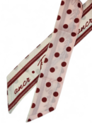 Handbag Scarf - Pink with Burgundy Polka Dots