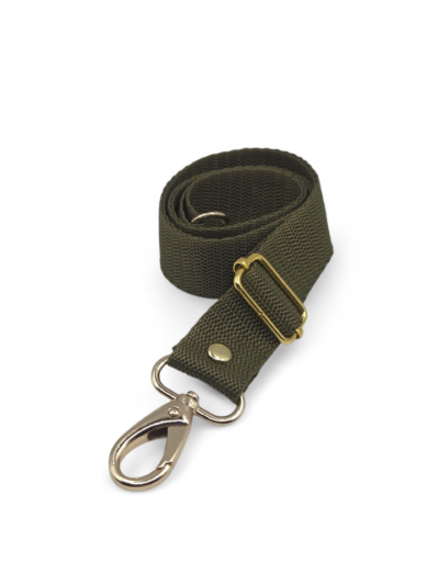 Adjustable textile waist strap 2.5 cm - khaki 70 + gold