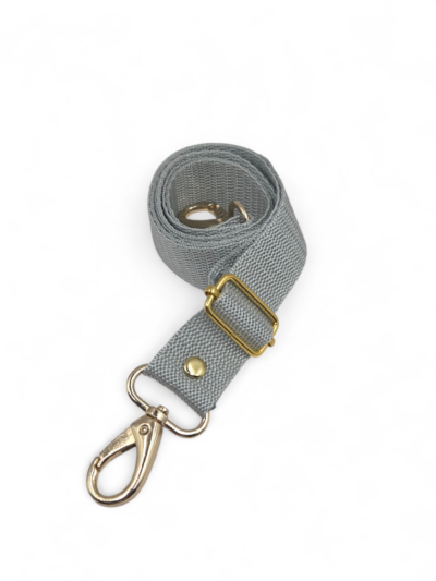 Adjustable textile waist strap 2.5 cm - light gray + gold