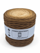 Sznurek poliestrowy płaski 5 mm ombre - 250 m - szampan/toffi/czekolada mleczna