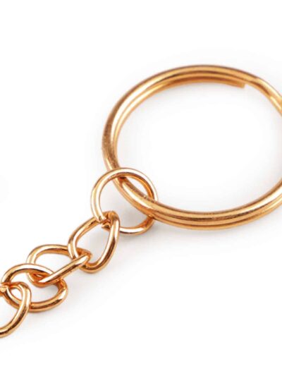 Key ring Ø25 mm with chain - rose gold