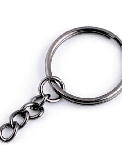 Black Keyring Ø25 mm with Chain