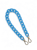 Acrylic bag chain handle 45 cm - blue - silver hardware