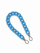 Acrylic chain handle for handbag 38 cm - blue - silver hardware