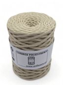 Sznurek poliestrowy płaski 5 mm GLITTER - ivory + złoto