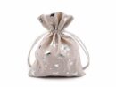 Linen gift pouch 13x18cm - silver stars