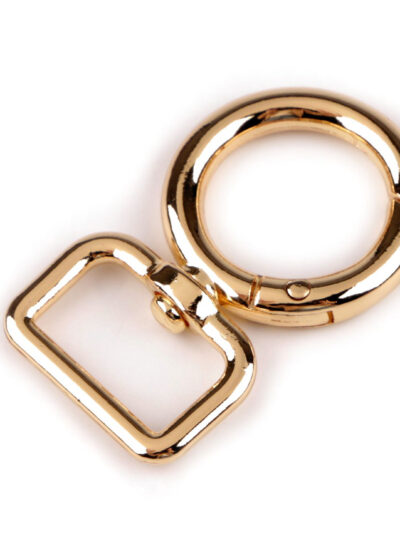 Gold metal swivel carabiner with 19 mm loop