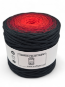 Sznurek poliestrowy płaski 5 mm 250 m - kolekcja STRANGER - ombre czerwony/wino/czarny
