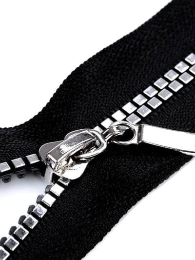 90 cm Open-end Chunky Zipper - Black-Silver