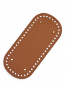 Oval eco leather bag base/bottom 10x22 cm - light brown