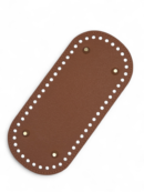 Base, oval bag bottom made of eco leather 10x22 cm - brown