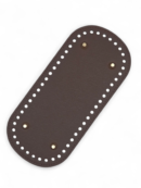 Oval eco-leather bag base, 10x22 cm - dark brown