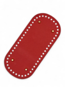 Oval Eco-Leather Bag Base 10x22 cm - Red