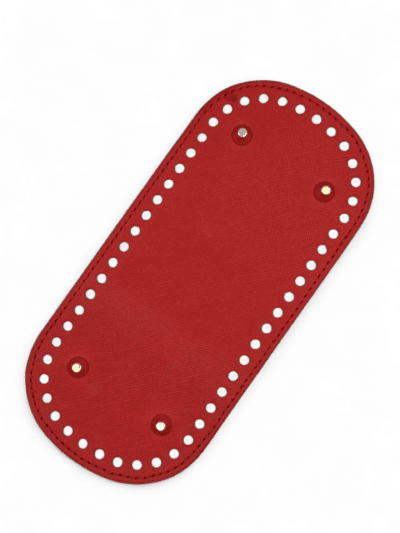 Oval Eco-Leather Bag Base 10x22 cm - Red