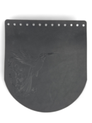 Bag flap 18x20 cm - Crazy Horse hummingbird - black