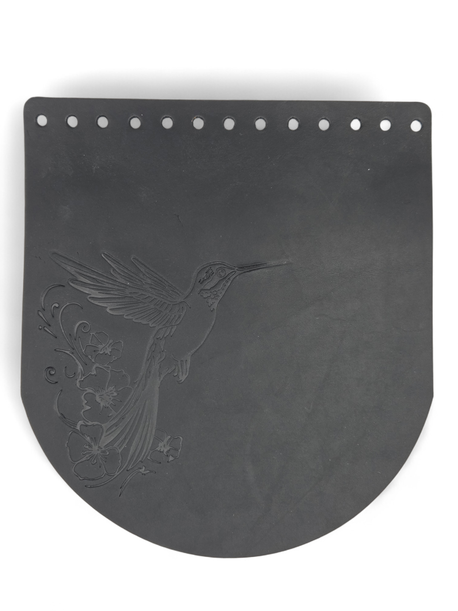 Bag flap 18x20 cm - Crazy Horse hummingbird - black
