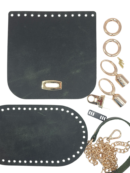 Leather set for SOFIA trunk - Crazy Horse - dark green - hardware color to choose