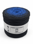 Flat polyester cord 5 mm ombre - 250 m - cornflower blue/black