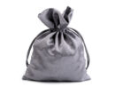 Silver satin gift pouch 13x18 cm