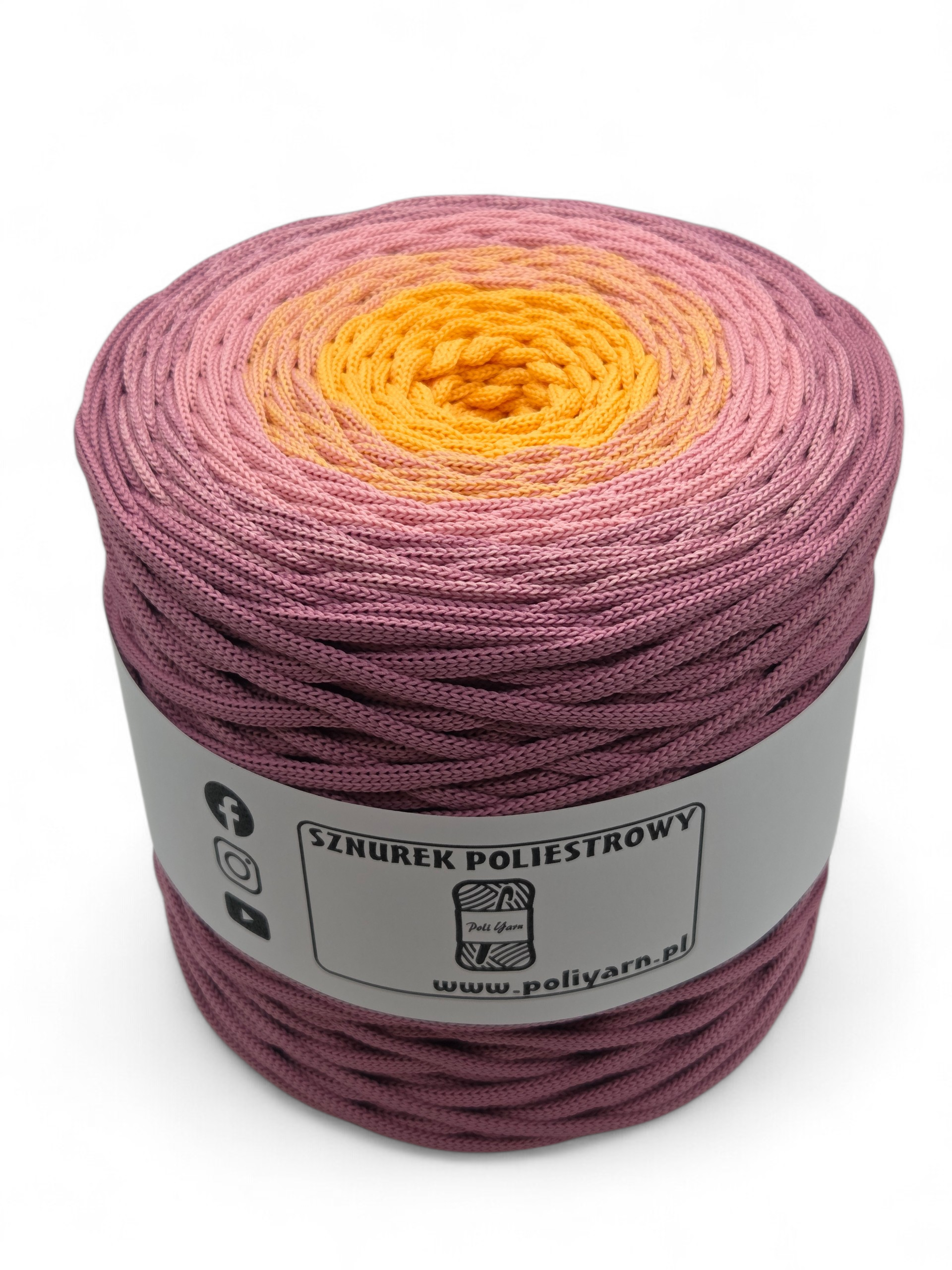 Flat polyester cord 5 mm ombre - 250 m - milk chocolate/matcha/khaki (Kopia)