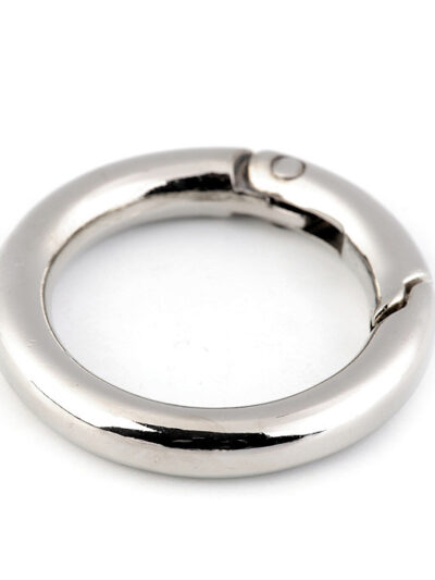 Kółko karabińczyk średnie 25 mm - srebrne