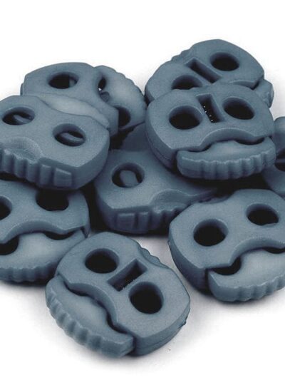 Round plastic cord stopper with two holes - black (Kopia)