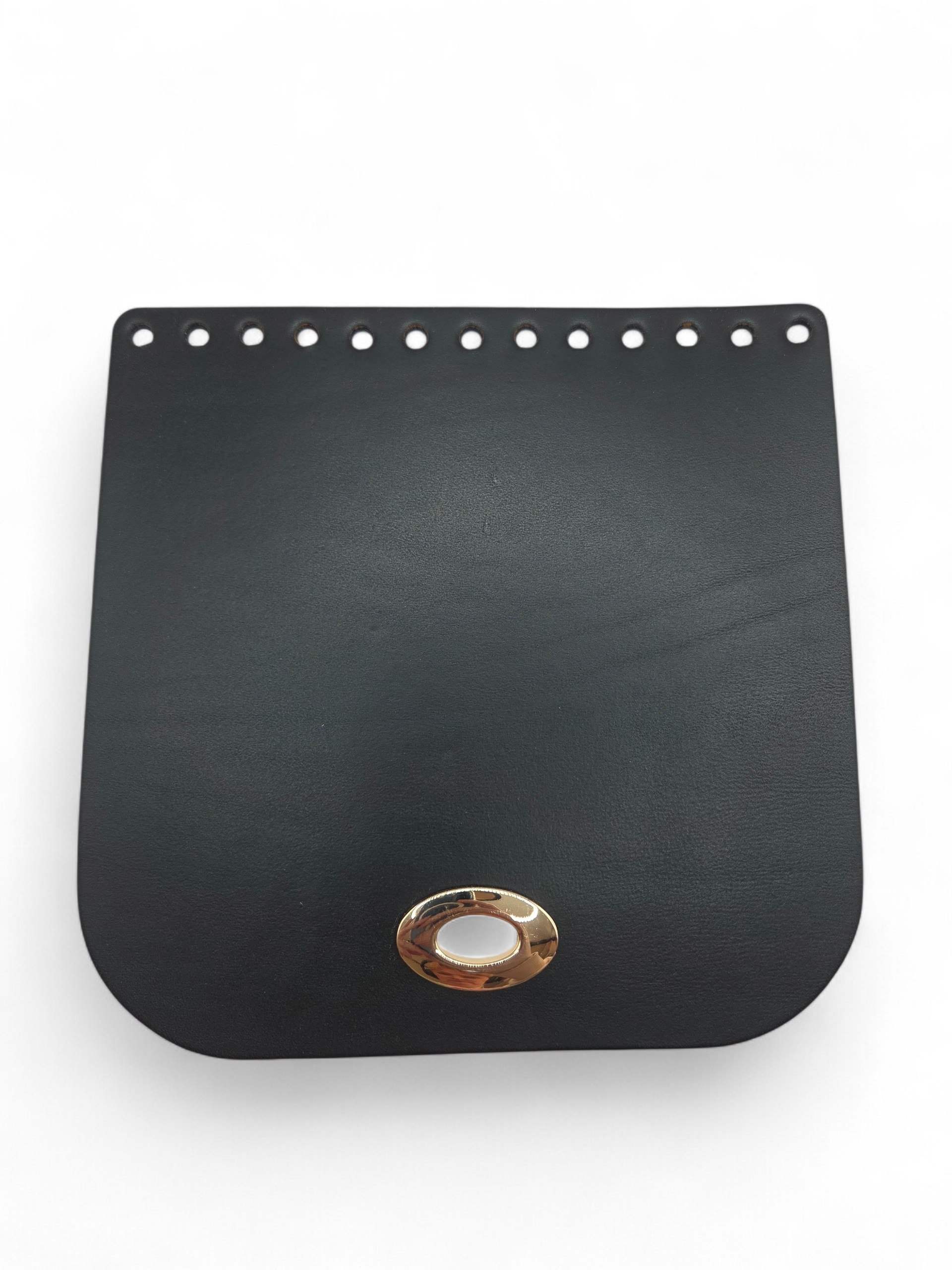 Klapa do torebki 18x18 cm z przekrętką - czarna - kolor okuć do wyboru