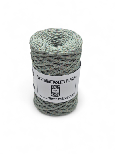 Flat polyester cord 3 mm GLITTER - CAIRO NIGHT - wine (Kopia)