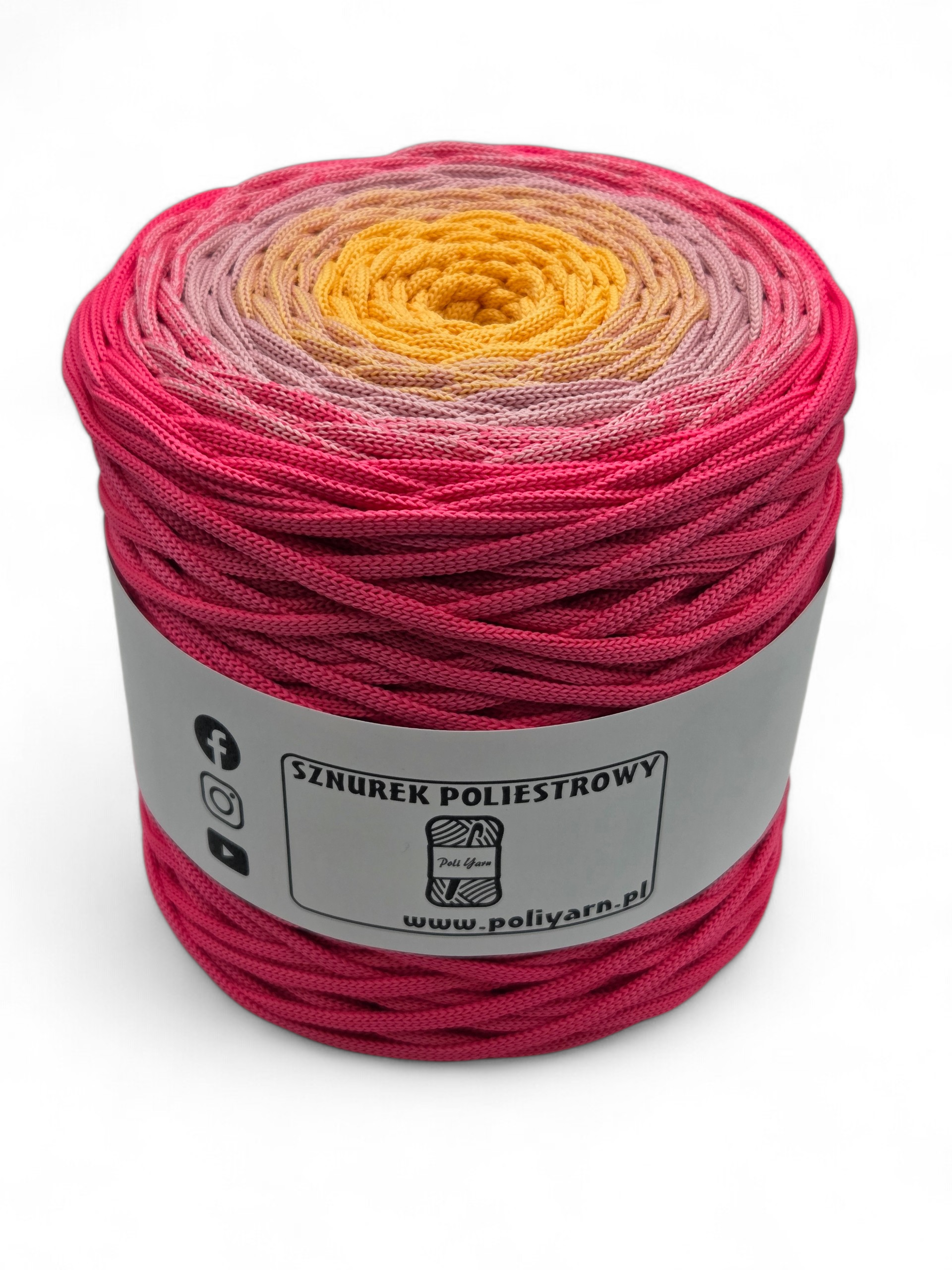 Flat polyester cord 5 mm ombre - 250 m - milk chocolate/matcha/khaki (Kopia) (Kopia) (Kopia) (Kopia)