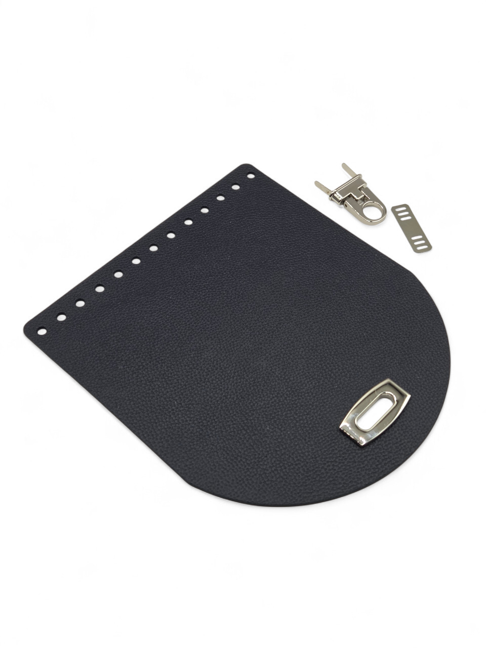 Klapa do torebki 18x20 cm z zapięciem typu kołatka - kolor okuć do wyboru - granat