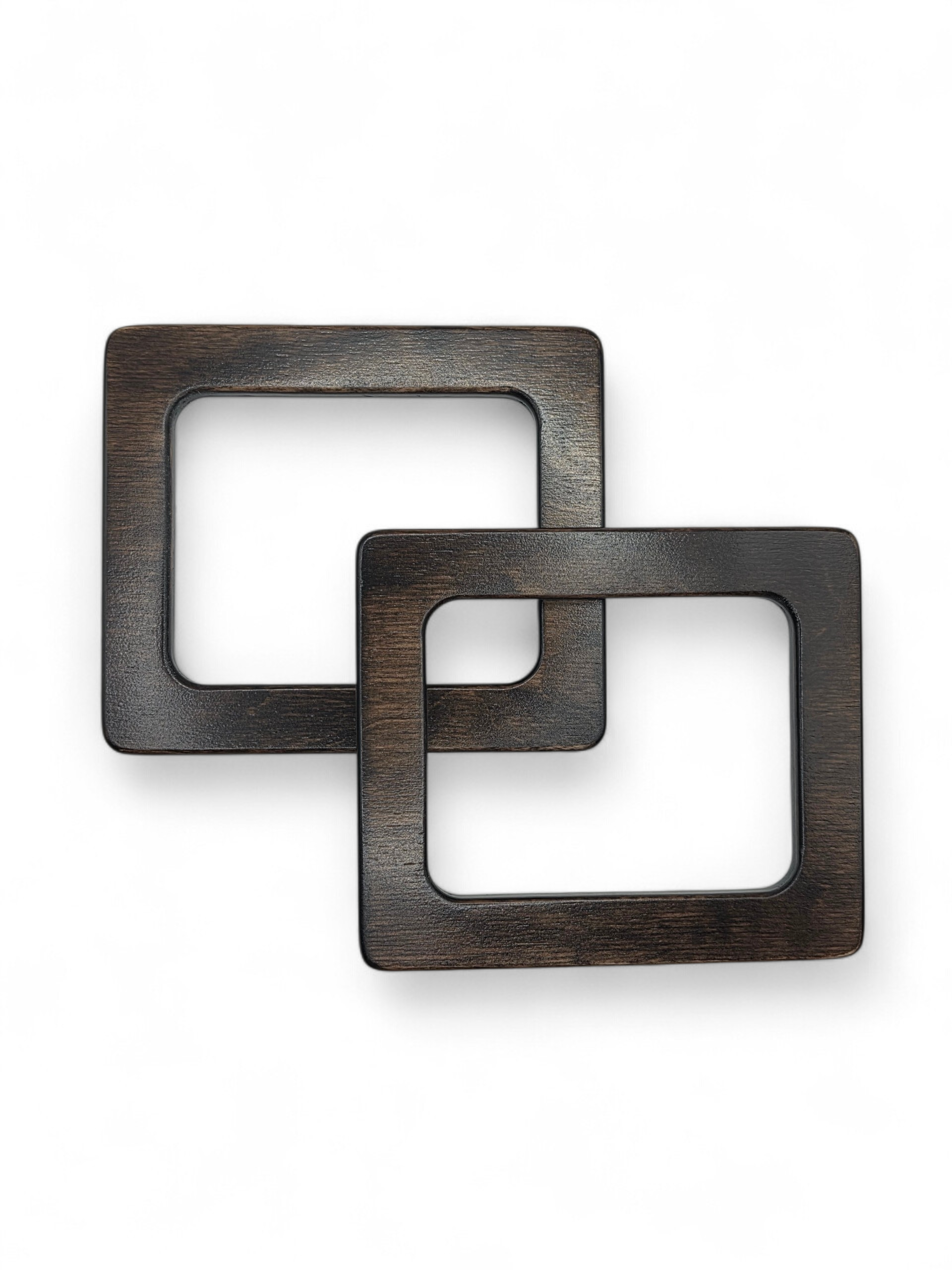 Wooden bag handles, rectangles - 2 pcs - natural (Kopia) (Kopia)